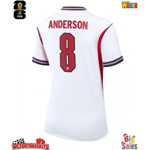 England Elliot Anderson #8 Replica Home Stadium Shirt for Women World Cup 2026 Short Sleeve